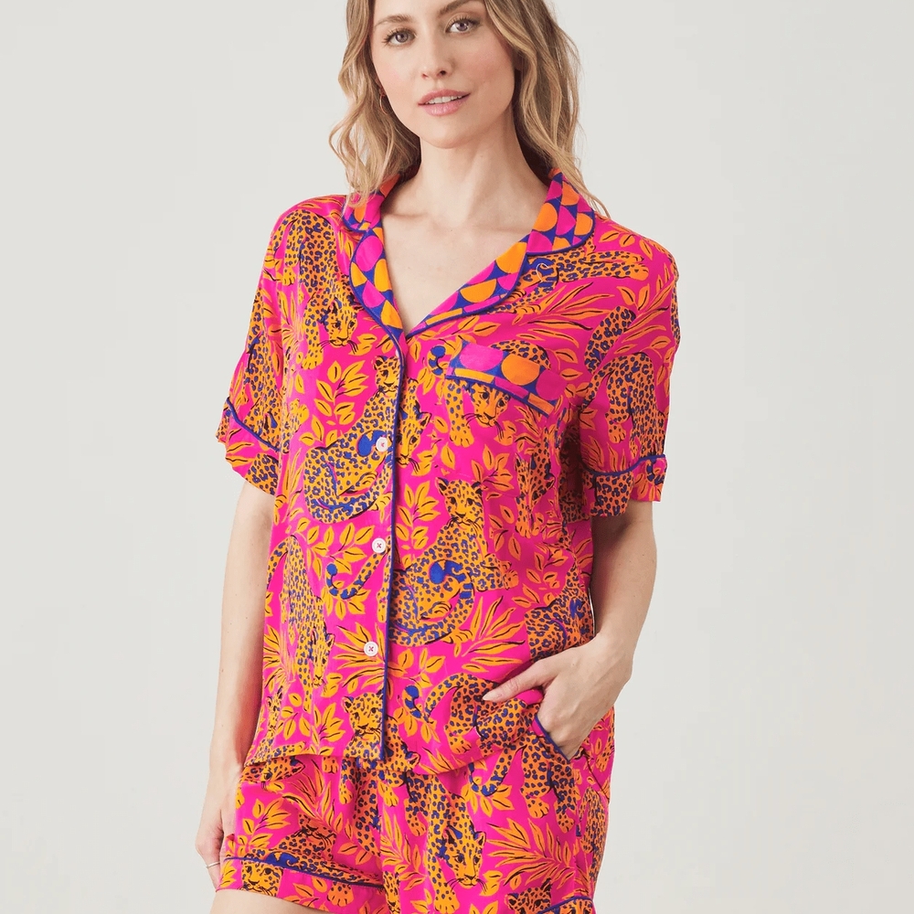 Printfresh Satin Sleep Shirt In City Cats